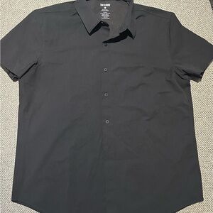Black Casual Button Down Shirt with Minimalist Design